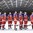 POPRAD, SLOVAKIA - APRIL 23: Team Russia players during their national anthem after a 3-0 win over Sweden in the bronze medal game at the 2017 IIHF Ice Hockey U18 World Championship. (Photo by Andrea Cardin/HHOF-IIHF Images)